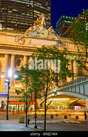 Entrée principale de la gare Grand Central sur la 42e Rue, New York. Banque D'Images