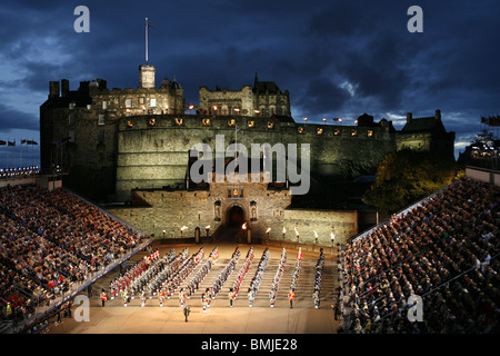 Le Tattoo militaire d'Édimbourg, le château d'Edinburgh, Édimbourg, Écosse Banque D'Images