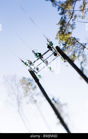 Péninsule scandinave, en Suède, Malmö, vue d'électricité pylône against sky Banque D'Images