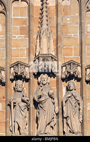 Portail de la Cathédrale Saint-Bavon (Sint-Baafs Cathédrale), Gand, Belgique Banque D'Images