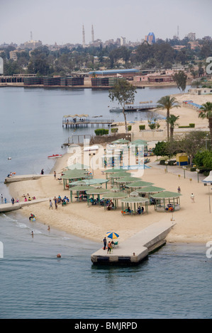 Egypte, Canal de Suez. Situé en bord de mer le long du canal. Banque D'Images