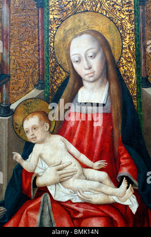 Sainte Vierge, la peinture au musée (15e siècle), Gand, Belgique Banque D'Images