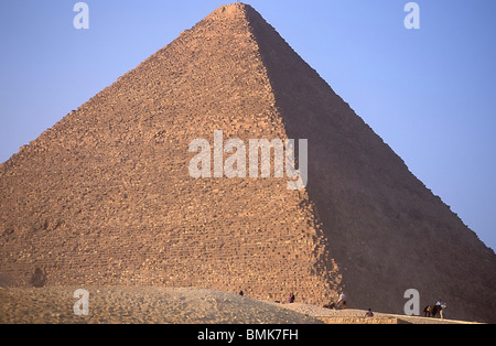 Blocs de calcaire blanc de la Grande Pyramide de Khufu (CHEOPS), Giza, Egypt, Egypte Banque D'Images