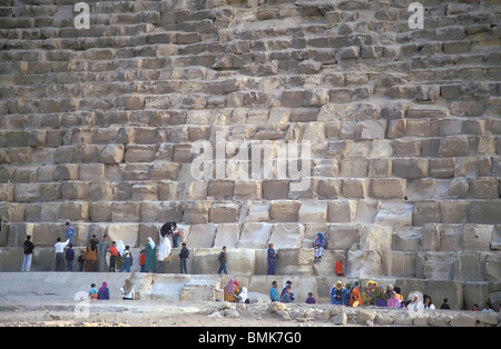 Blocs de calcaire blanc de la Grande Pyramide de Khufu (CHEOPS), Giza, Egypt, Egypte Banque D'Images