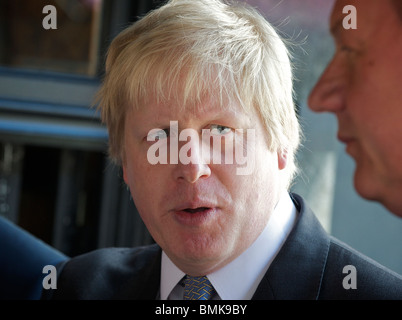 Le maire de Londres, Boris Johnson et Shadow Ministre de l'Immigration, Damian Green, campagne et tenir une réunion publique sur les libertés civiles Banque D'Images