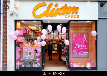 Mothering dimanche en promotion carte cartes Clinton shop window Banque D'Images