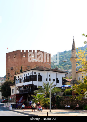 La Tour rouge à Alanya, Turquie Banque D'Images