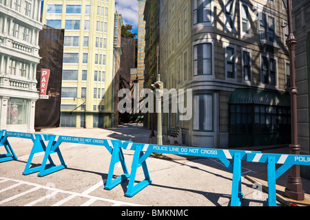 La police réplique barricades limiter l'accès invité à Disney's Hollywood Studios en Floride Orlando Kissimmee Banque D'Images