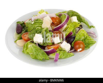 Haricots beurre salade Feta et olives Banque D'Images