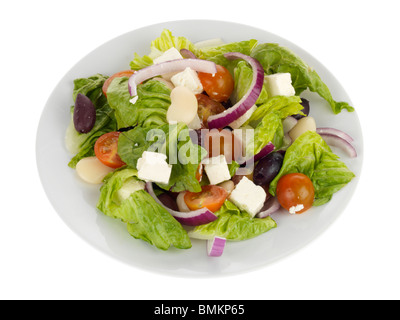 Haricots beurre salade Feta et olives Banque D'Images