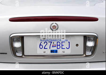Une voiture la plaque ; Prince Rupert ; Colombie-Britannique ; Canada Banque D'Images