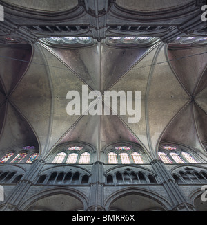 La Cathédrale de Bourges de St Etienne. La France. Nef gothique français de saut, fin du 13e siècle Banque D'Images