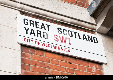 Great Scotland Yard SW1 road sign, City of Westminster, London, United Kingdom Banque D'Images