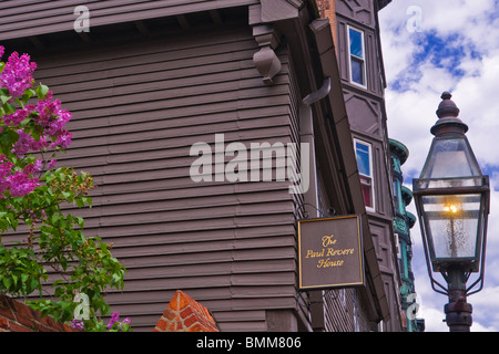 Paul Revere House sur le Freedom Trail, Boston, Massachusetts Banque D'Images