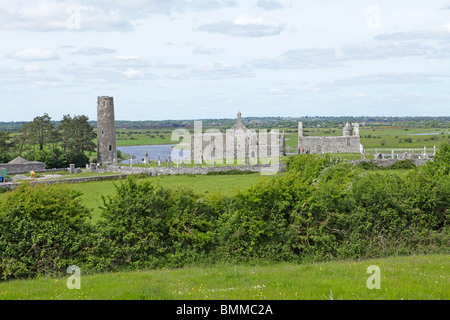 Clonmacnoice Co., monastère d'Offaly, République d'Irlande Banque D'Images