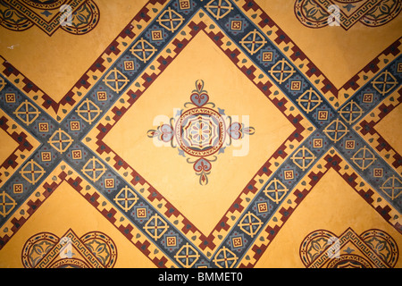 Plafond peint à l'intérieur de la mosquée Sainte Sophie, Istanbul, Turquie Banque D'Images