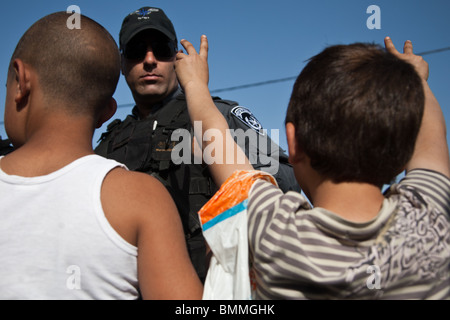 Manifestation hebdomadaire à Sheikh Jarrah à Jérusalem-Est Banque D'Images