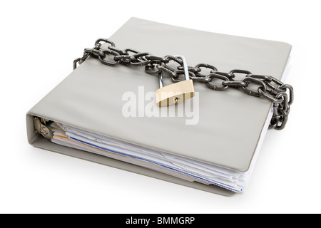 Dossier de fichiers et de blocage, notion de document confidentiel Banque D'Images