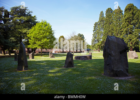 Gorsedd Stone Circle, Tredegar Park, Newport, Pays de Galles, Royaume-Uni Banque D'Images