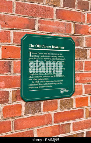 L'ancienne librairie de coin sur le Freedom Trail, Boston, Massachusetts Banque D'Images