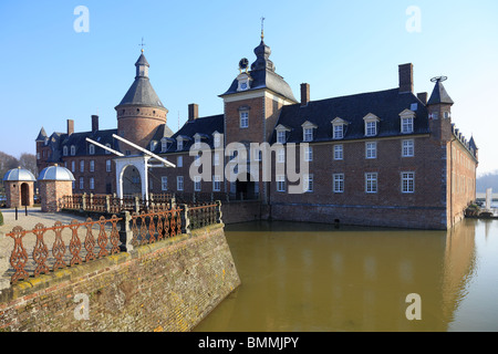 Anholt Wasserschloss mit en Zugbruecke Isselburg-Anholt, Münster, Niederrhein, Nordrhein-Westfalen Banque D'Images