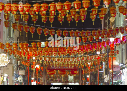 Londres, Chinatown Gerrard Street, Nouvel An Banque D'Images