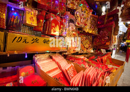 Décorations du Nouvel An chinois, l'année du Tigre dans Causeway Bay, Hong Kong Banque D'Images