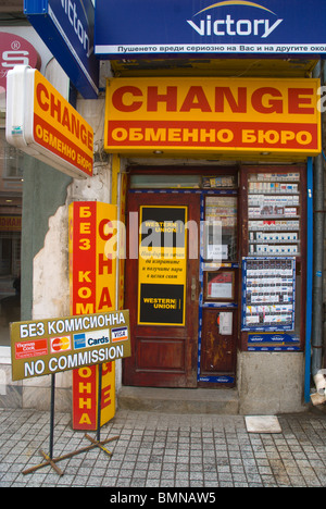 Bureau de change centre de Plovdiv Bulgarie Europe Banque D'Images