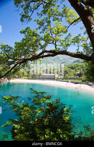 Paris, Kraljičina Plaza, Queens beach près de Sveti Stefan, Monténégro Banque D'Images