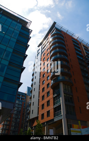 Le Leftbank Spinningfields bâtiments à l'appartement le développement, Manchester, Angleterre, RU Banque D'Images