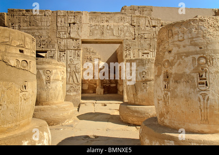 L'Egypte Médinet Habou Temple Banque D'Images