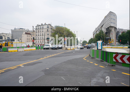 Paris, Tramway T3 moderne de Construction Banque D'Images