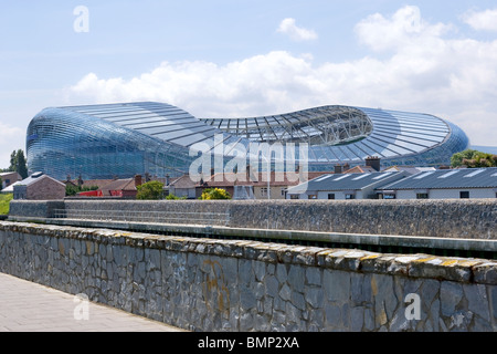 Vue sur le stade de Rugby de Lansdowne Road de Dublin, Irlande,Ringsend,Aviva Stadium Banque D'Images