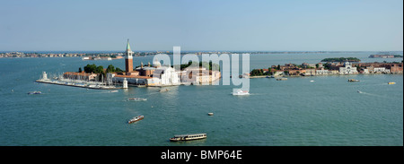 Venise, italie, vue panoramique de san giorgio maggiore et Giudecca vu de l'île de Venise Banque D'Images