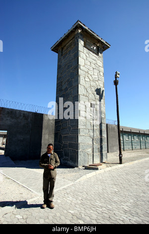 Ex-détenu et guide, Robben Island, Cape Town, Afrique du Sud. Banque D'Images