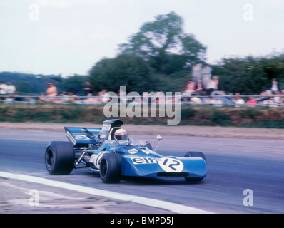 Tyrrell 003 conduit par Jackie Stewart au Grand Prix de Grande-Bretagne 1971, Silverstone. Banque D'Images