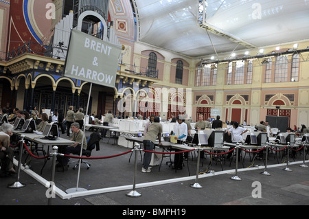 Londres 2008 À ÉLECTIONS D'ALEXANDRA PALACE Banque D'Images