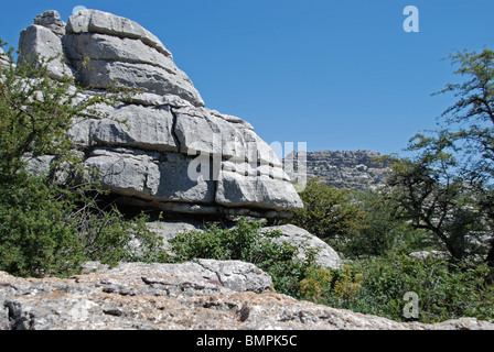 Parc national El Torcal, Torcal de Antequera, la province de Malaga, Andalousie, Espagne, Europe de l'Ouest. Banque D'Images