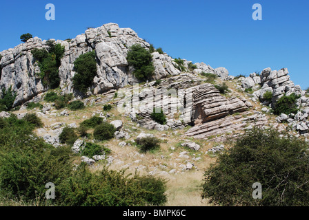 Parc national El Torcal, Torcal de Antequera, la province de Malaga, Andalousie, Espagne, Europe de l'Ouest. Banque D'Images