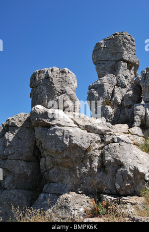 Parc national El Torcal, Torcal de Antequera, la province de Malaga, Andalousie, Espagne, Europe de l'Ouest. Banque D'Images