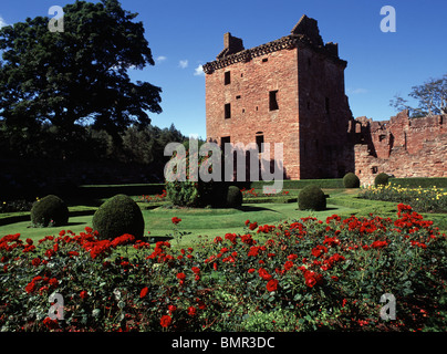 Edzell Castle and Garden, un château du XVIe siècle ruiné avec une ancienne maison de tour médiévale, Edzell, Angus, Écosse, Royaume-Uni Banque D'Images