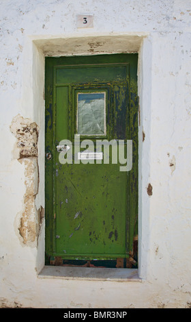 Vert pâle rustique porte de l'Ancien Monde Banque D'Images