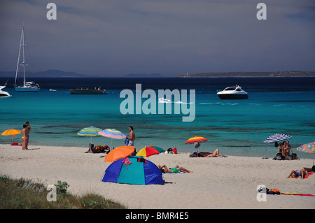 Vue sur la plage, Platja de Llevant, Majorque, Îles Baléares, Espagne Banque D'Images