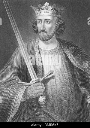 Édouard I (1239-1307) gravure sur des années 1800. Roi d'Angleterre au cours de 1272-1307. Publié à Londres par J.S. Vertu. Banque D'Images