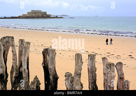 Le 'Fort' nationale, Saint-Malo, Ille-et-Vilaine, Bretagne, France Banque D'Images