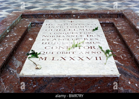 Tombe de Guillaume le Conquérant, Abbaye aux Hommes, Caen, Calvados, Basse-normandie, France Banque D'Images