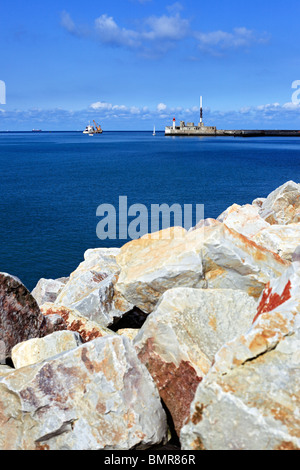 Digue de mer, Le Havre, Seine-Maritime, Haute-Normandie, France Banque D'Images