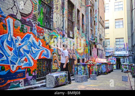 L'art du graffiti à Melbourne Central Business District Banque D'Images