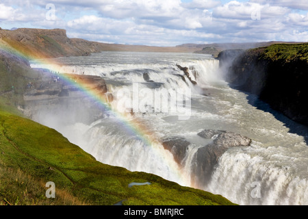 Cascade de Gullfoss, l'Islande Banque D'Images