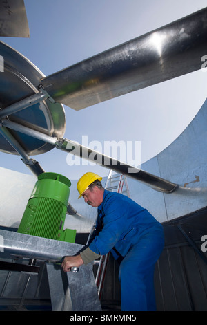 Projet d'énergie géothermique à Landau, de ventilateurs dans la centrale, Landau, Allemagne Banque D'Images